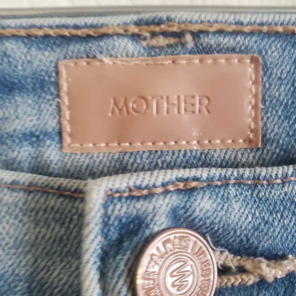 MOTHER THE HUSTLER ANKLE FRAY SZ 25. STRAIGHT LEG LIGHT WASH. CROP - Picture 2 of 7